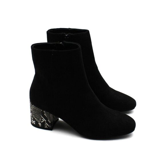 Sugar Womens Microsuede Snake Print Ankle Boots - Picture 3 of 7